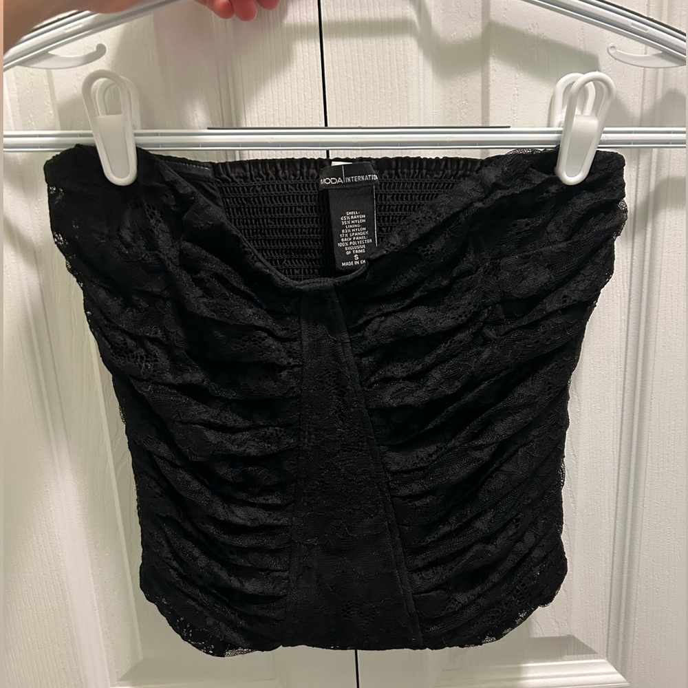 Victoria Secret Black lace bustier corset crop top